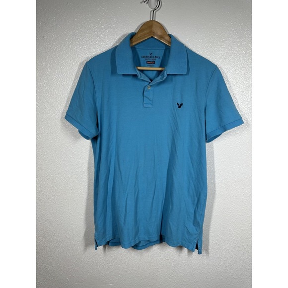 American Eagle Outfitters Other - American Eagle Outfitters Polo Shirt Mens Large Blue Core Flex Classic Fit Logo